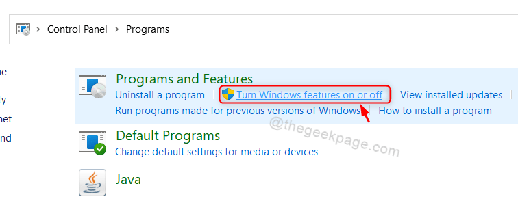 Slå på eller av Windows-funktioner Kontrollpanelen Win11