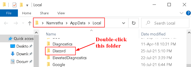 Discord 폴더 Appdata Local Min