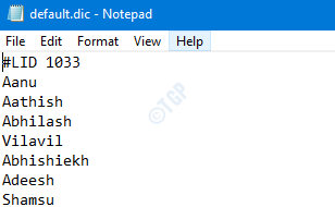 ברירת המחדל של קובץ dic