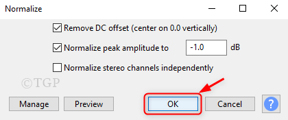 Normalizza Window Audacity