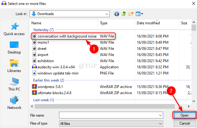 Seleziona File Audio Audacity Nuovo Min