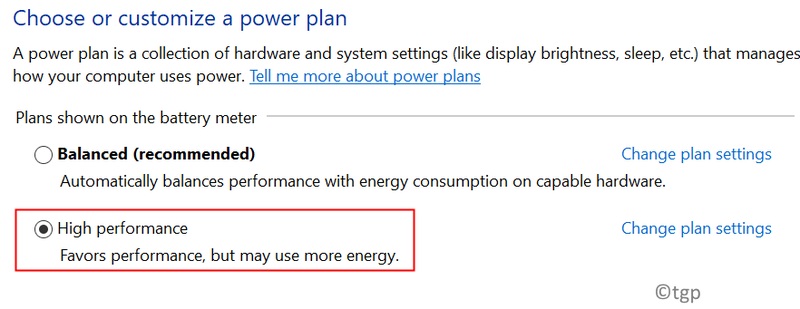 High Performance Power Plan Min