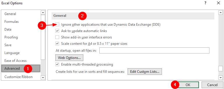 Excel-Optionen min