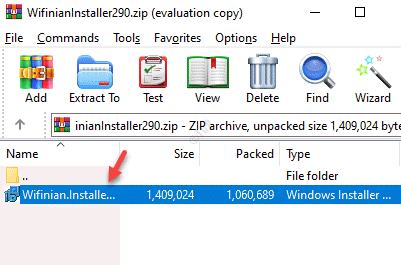 Instalator folderu Zip Podwójne kliknięcie