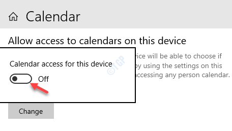 Acceso al calendario para este dispositivo Desactivar