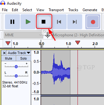 음성 녹음 중지 Audacity New