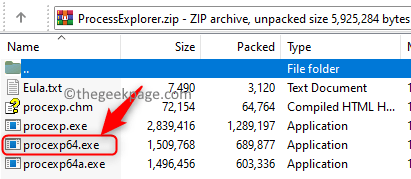 Zip-файл Process Explorer Выберите приложение Мин.