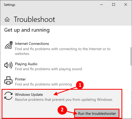 Windows 更新疑难解答
