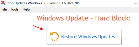 Restaurar actualizaciones mínimas de Windows
