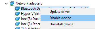 Desactivar dispositivo Bluetooth