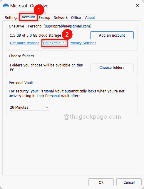 Ontkoppel Onedrive 11zon
