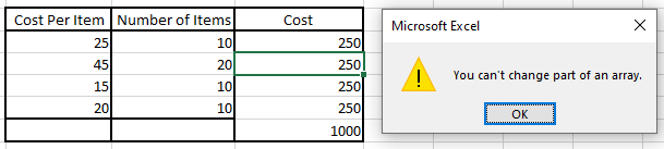 Excel mintaadatok hibával