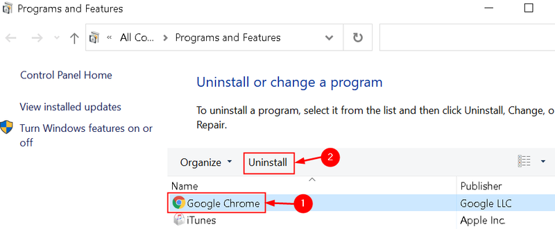 Desinstalar o Google Chrome Min