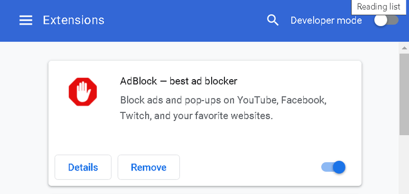 Mínimo de extensão do bloqueador de anúncios