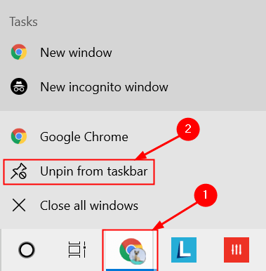 Desafixar mín. do Chrome