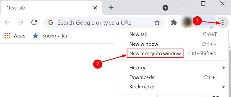 Mínimo da janela anônima do Chrome