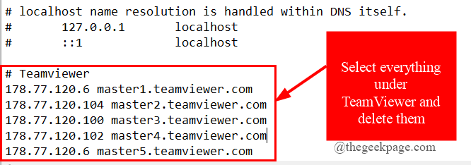 Eliminar archivo de host mínimo