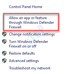 Firewall de Windows Defender Permitir una aplicación o función a través del Firewall de Windows Defender