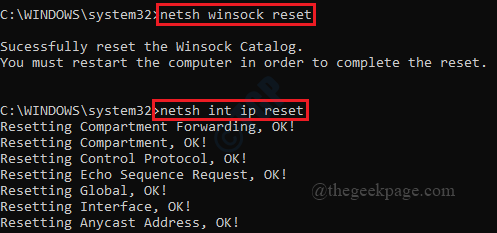 33 Winsock reinicio mínimo