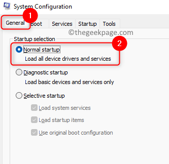 Systemkonfiguration Normaler Start min
