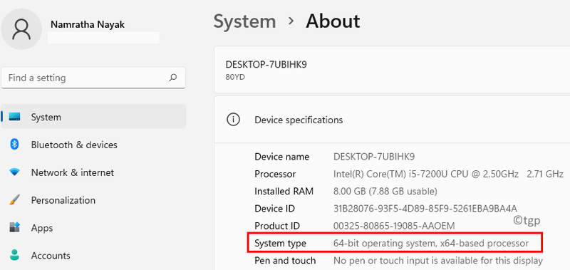 System Type Min