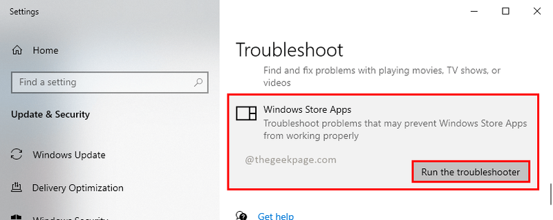 Windows 스토어 앱 문제 해결 최소