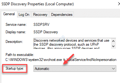 Ssdp 发现属性常规启动类型自动
