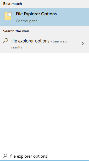 ตัวเลือก File Explorer Min