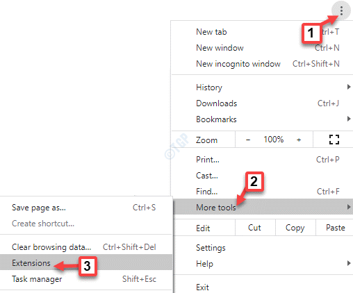 Chrome Three Horizontal Dots More Tools Extensions