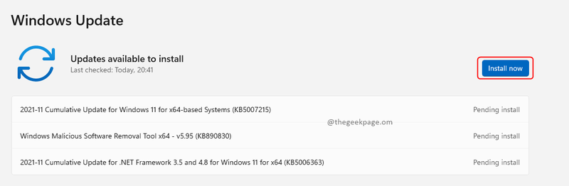 התקנת Windows Update מינימום