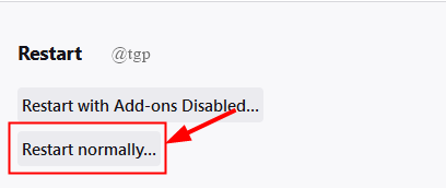 أعد تشغيل Firefox