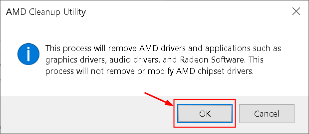 Amd Cleanup Ok Continuer le processus Min