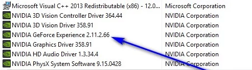 Désinstaller les programmes Nvidia Min