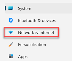 Nustatymai Tinklas ir internetas