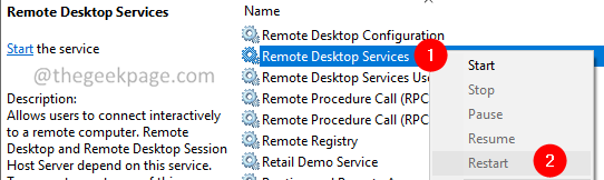 Restartējiet pakalpojumu