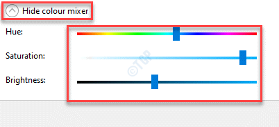 Kleur en uiterlijk Verbergen Kleurmixer Uitbreiden Kleurtoon, verzadiging of helderheid aanpassen