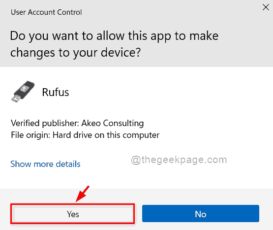 Klik op Ja Uac Rufus Tool 11zon