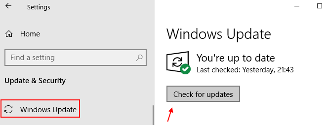 Mínimo de atualização do Windows