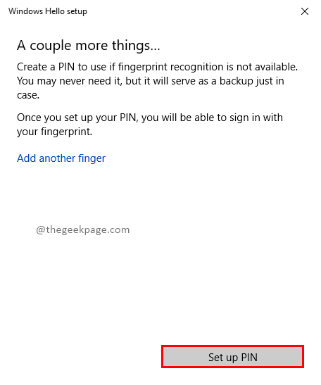 Pin mínimo de configuración