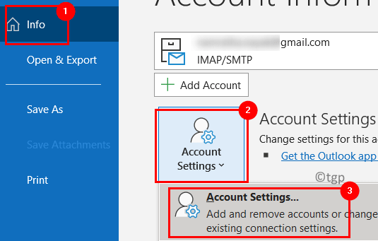 إعدادات حساب Outlook دقيقة