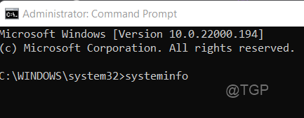 Información del sistema Cmd Win11