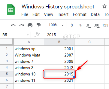 Klicka på Cell Google Sheets Min