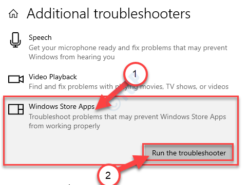Store Apps Troublshooter ausführen Min