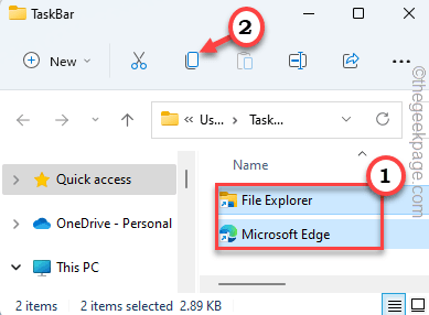 Copie esos archivos mínimo