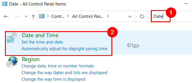 Panneau de configuration Date Heure Min