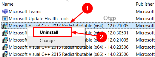 Désinstaller Visual C++ Min