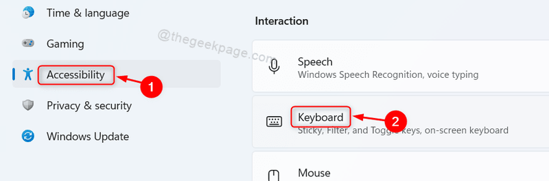 Barrierefreiheit Tastatureinstellungen Win11