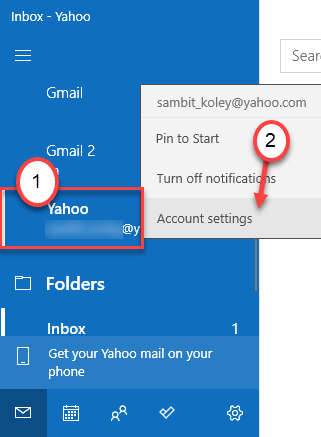 Yahoo paskyros nustatymai Min