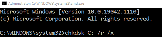 Chkdsk kommando