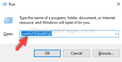 Win + R Run Box Type Controle Firewall.cpl Enter